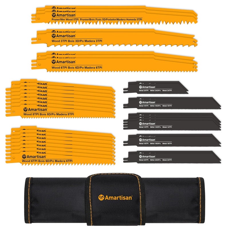 Amartisan Bi-Metal Reciprocating Saw Blade ((36-Piece) Reciprocating Saw Blades) - Image 1
